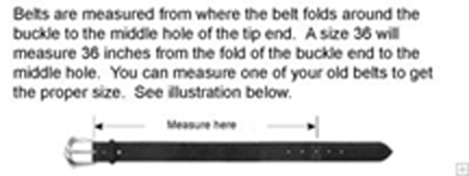 Belt Measurement Belt Measurement